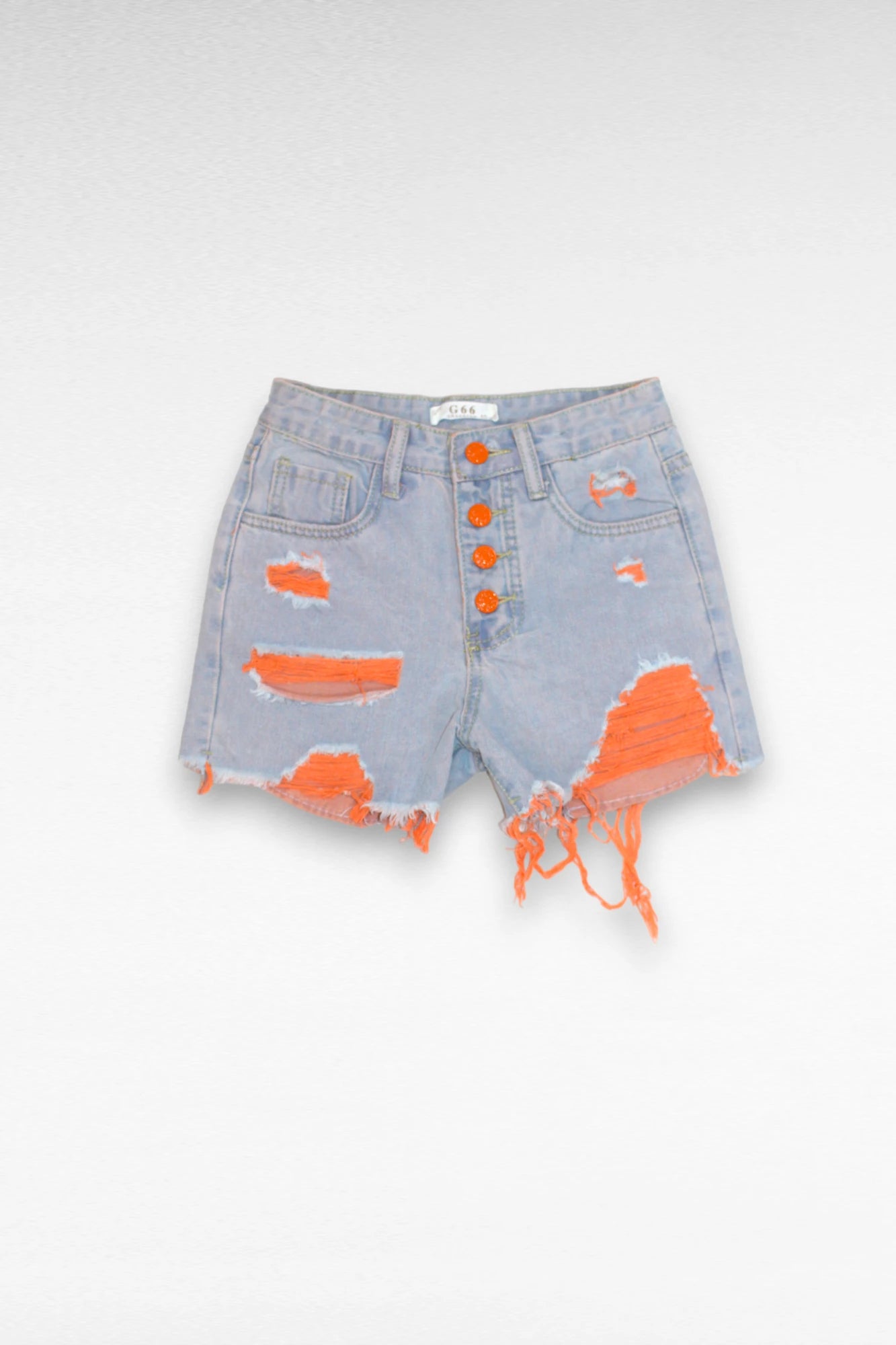 Meisjes set jeans short met oranje topje - L&L kidsmode