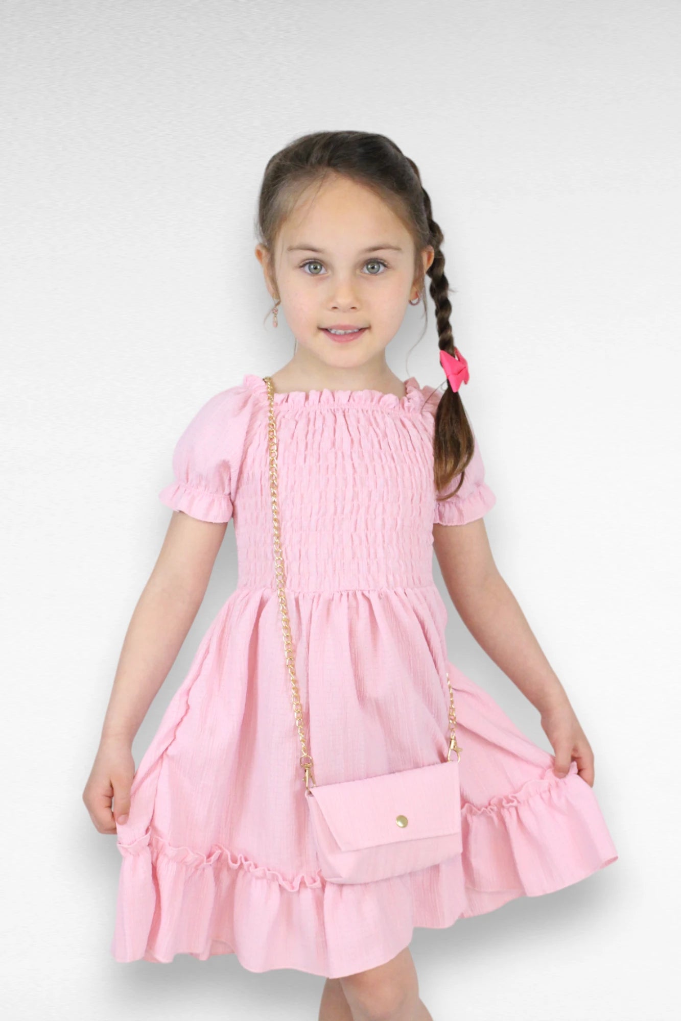 Roze jurkje met bijpassend tasje - L&L kidsmode